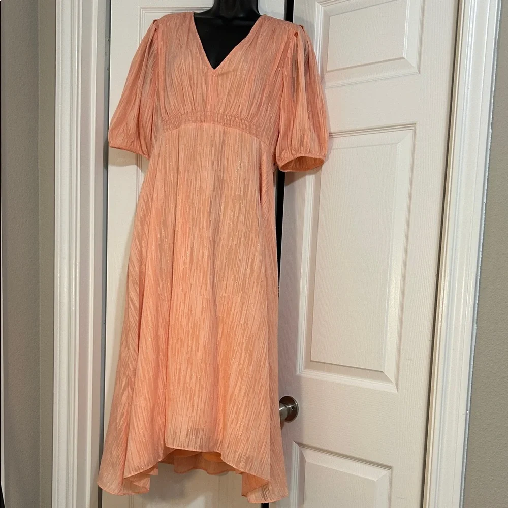 Calvin Klein Elegant Peach Midi Dress - Picture 1 of 4